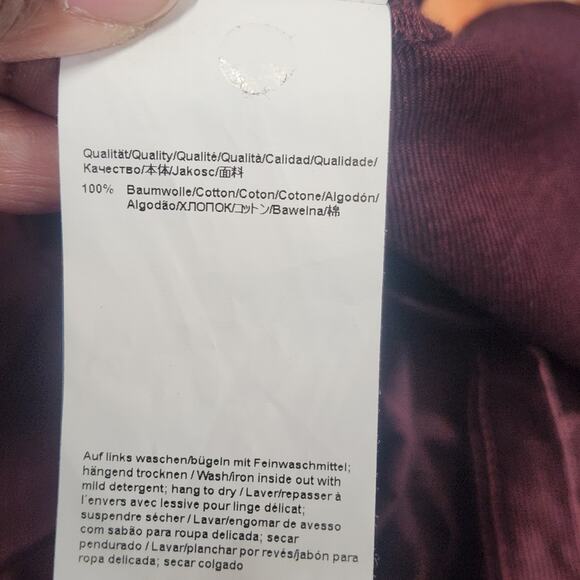 HUGO Hugo Boss Mercerized Cotton Crew Neck T-Shirt Small Maroon Slim Fit Luxe - Picture 7 of 11